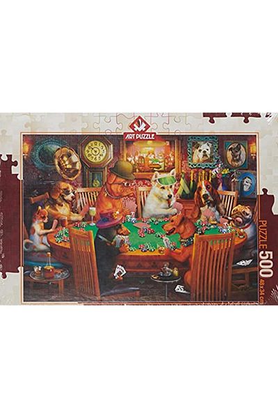 Art Puzzle Gambler Dogs 500 Piece Puzzle