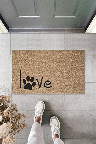 Dormot Home سجادة باب مزخرفة بجودة الطباعة الرقمية باللون البني والأسود