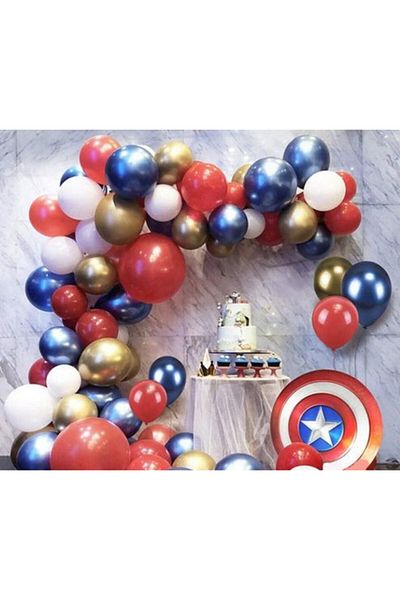 Party City Balloon Chain Gold Blue Red White 100 Pieces