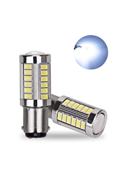 Genel Markalar T20 Beyaz Mercekli Model Çift Duylu 33 Ledli Park Ampulü Stop Ve Sinyal Ampulü