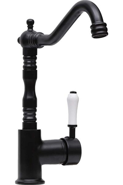 Sardıcı Marko Black Kitchen Sink Faucet Porcelain Handle