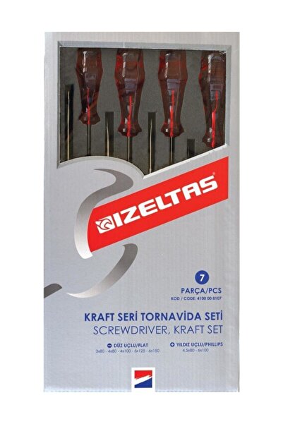 İzeltaş Izeltaş Kraft Seri Düz-yıldız Uç Tornavida Seti 7 Parça