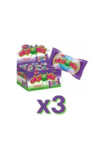 SAADET Sour Gum 100 Pieces Blackberry 3 Pack