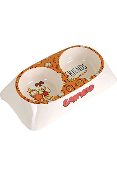 NİCKELODEON Garfield Double Melamine Food & Water Bowl