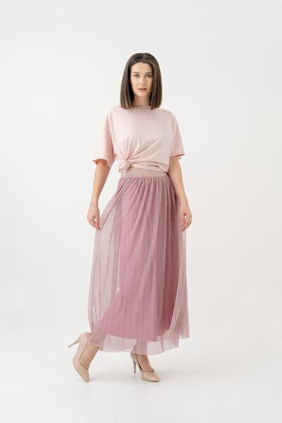 Nakış Detaylı %100 Pamuk Oversize Tshirt 1095