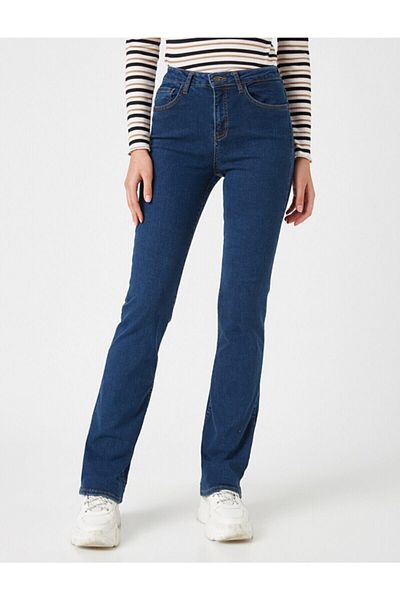 LİMABEL Blugi Flare Leg Colorfast Blue Flare Jeans Blugi cu talie înaltă