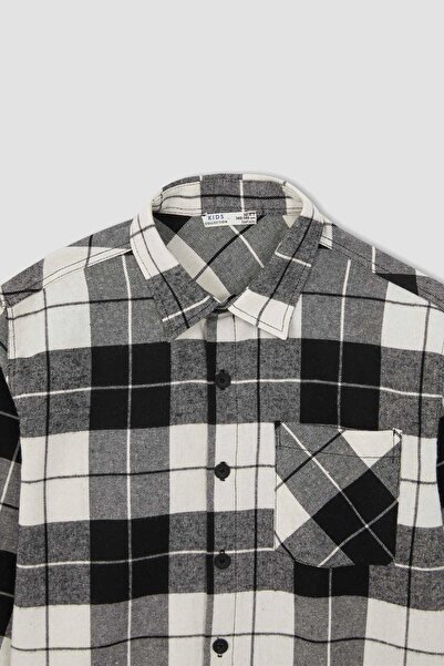 DeFacto Chlapecká kostkovaná flanelová košile s dlouhým rukávem