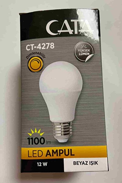 Cata 2 Adet 12w Beyaz Dimlenebilir Led Ampul E27 6400k Ct 4278