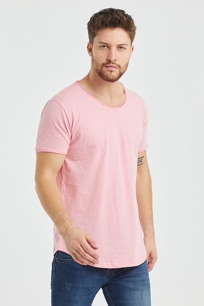 COOL TARZ Ανδρικό μπλουζάκι Casual με φούξια πέτο