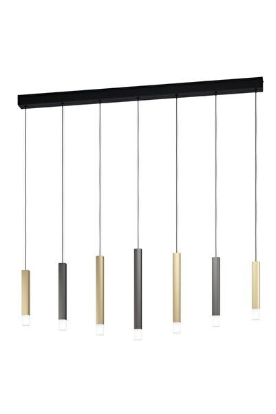 Eglo 39906 "ESTANTERIOS" 150 Cm Yüksekliğinde Alüminyum, Çelik Siyah, Kahvere...