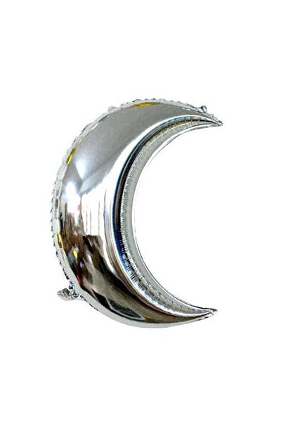 Party City Half Moon Foil Balloon Silver