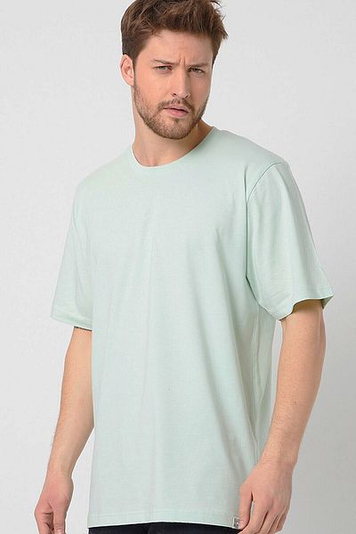 AMAZING CRASH Ανδρικό μπλουζάκι με κοντό μανίκι Mint Basic Crew Neck Regular Fit