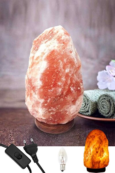 aktarix Doğal Himalaya Tuz Lambası 1-2 Kg 1,50 Mt Açma Kapama Düğmeli Kablo +...