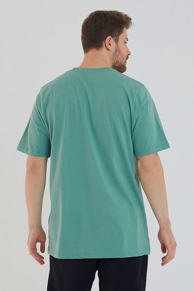 AMAZING CRASH Ανδρικό μπλουζάκι με κοντό μανίκι Water Green Basic Crew Neck Regular Fit