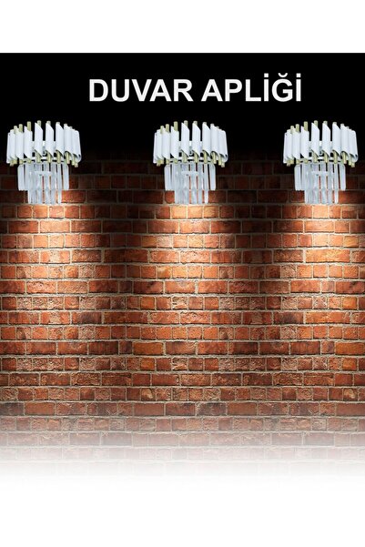 MATMAZEL AKSESUAR Zamira Beyaz Gold Duvar Apligi