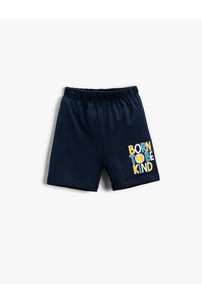 Koton Slogan Printed Shorts Cotton