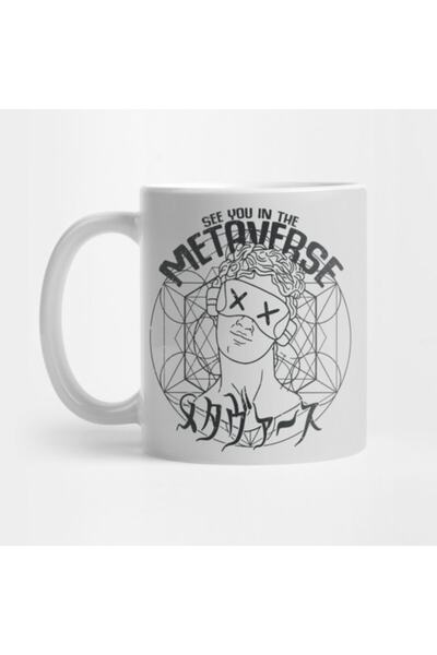 Pixxa Japan Metaverse Kanji Sacred Geometry Vr Headset Dark Mug Cup