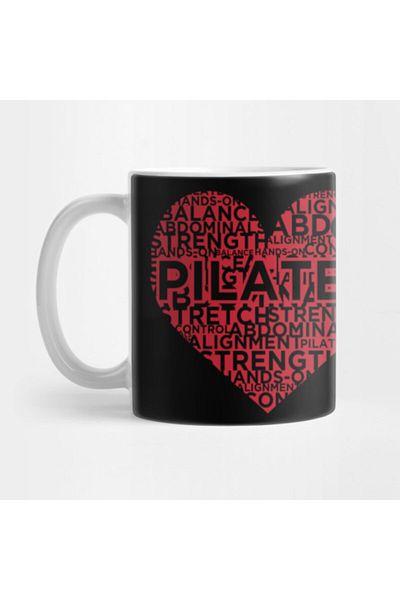 Pixxa I Love Pilates Workout Fitness Training Heart Gym Mug