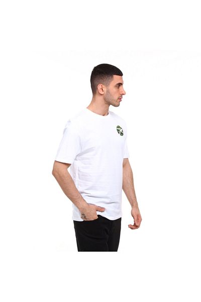 raru Ανδρικό μπλουζάκι από 100% βαμβάκι Gera White Rctb101-001