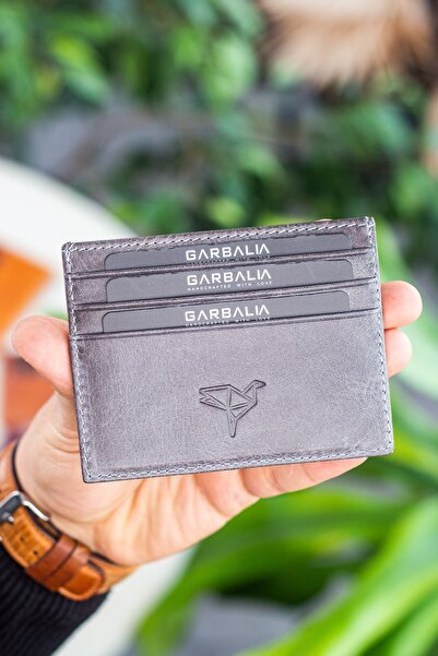 Garbalia Πορτοφόλι Unisex Grey Medallion Crazy Leather Slim Cardholder