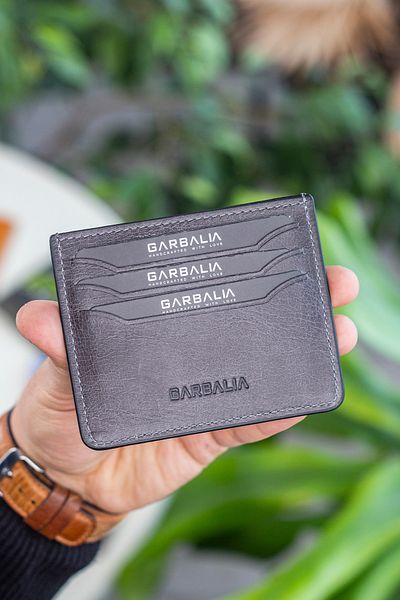 Garbalia Walteria Crazy Leather Mini Unisex Γκρι κάρτα