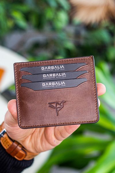 Garbalia Θήκη για κάρτες Walteria Crazy Leather Mini Unisex καφέ