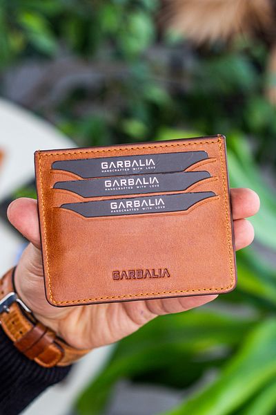 Garbalia Κάτοχος κάρτας Walteria Crazy Leather Mini Unisex Tan
