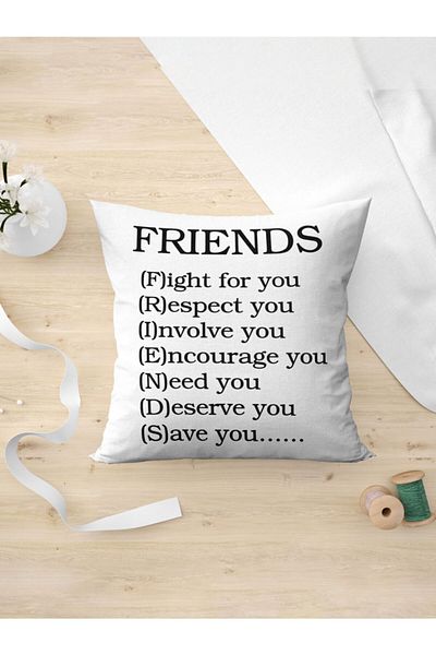 Panorama Ajans Gift for Best Friend Motto Quote Design Pillow Case