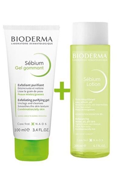 Bioderma Sebium Gel Gommant Exfoliating Purifying Gel 100 Ml+ Sebium Lotion 2...