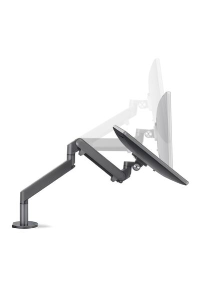 NPO STD7080G 10"-27" Alüminyum Amortisörlü VESA Monitör Tutucu Çift Kol Koyu Gri