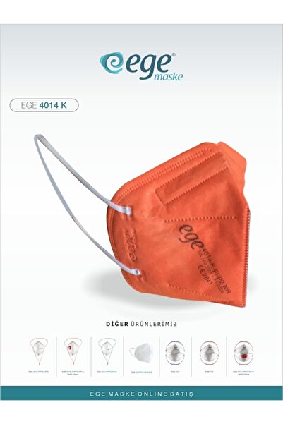 EGE MASKE Ege Ffp2 4014-k N95 Ventilsiz Maske 25 li Turuncu