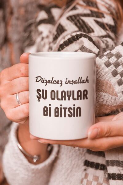 Öz Kupa We Will Fix It, Inshallah, Let These Events End, Written Design Mug