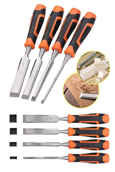 PROXTECH Yeni Nesil Yüksek Kalite 4 Parça Profesyonel Iskarpela Set Kaydırmaz Saplı Oyma (25-20-18-10 )seti