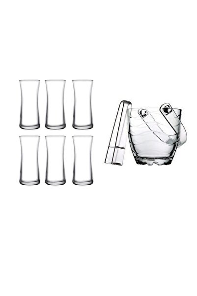 Paşabahçe 8 Parça Heybeli Rakı Bardak Buz Kovası Seti