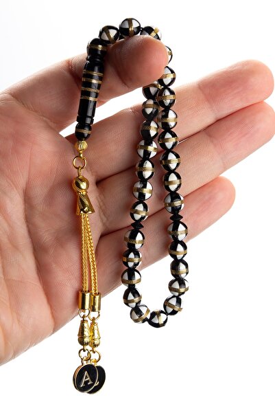 OTTOTESBİH Valentine's Day Gift Prayer Beads, Wooden Boxed Prayer Beads, Embroidered Kuka Prayer Beads