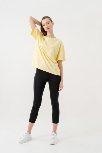 Nakış Detaylı %100 Pamuk Oversize Tshirt 1095