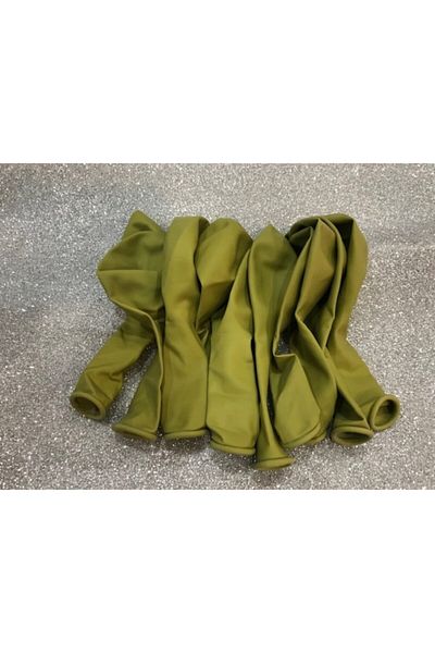 Deniz Party Store Retro Olive Green Latex Balloon - 10 Pieces