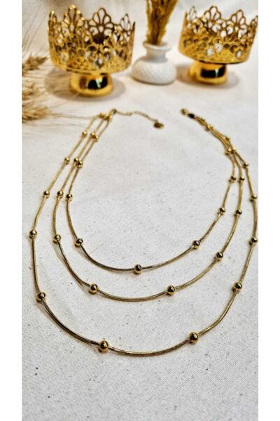 SİLYA AKSESUAR 3-Piece Ball Chain Necklace