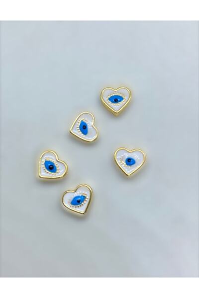 Lade Gold Plated Enameled Heart Spacer (9x8 Mm) - 5 Pieces