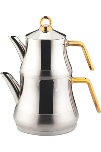 Lines Naz Orta Boy Altın Kulp Çelik Çaydanlık