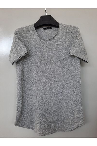 COOL TARZ Ανδρικό μπλουζάκι Melange Dark Grey Dirty Collar Casual