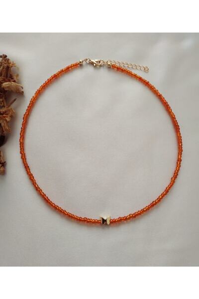 Nuvole Bianche Accessory Kelebekli Turuncu Boncuk Kolye