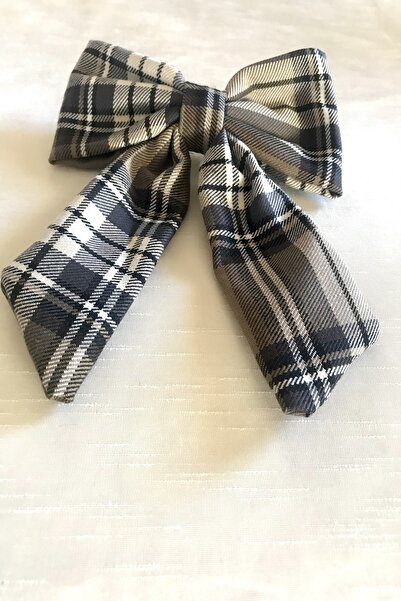 alsaccessories Γυναικείο καφέ καρό μοτίβο κορώνα μαλλιών και κλιπ φιόγκος με ...