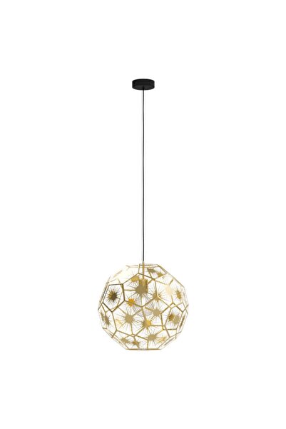 Eglo 39755 Iç Mekan " Skoura " Siyah, Pirinç Renk Dökme Çelik Tekli Sarkıt La...