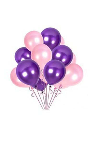 Deniz Party Store Metallic Pink Purple Balloon 10 Pieces