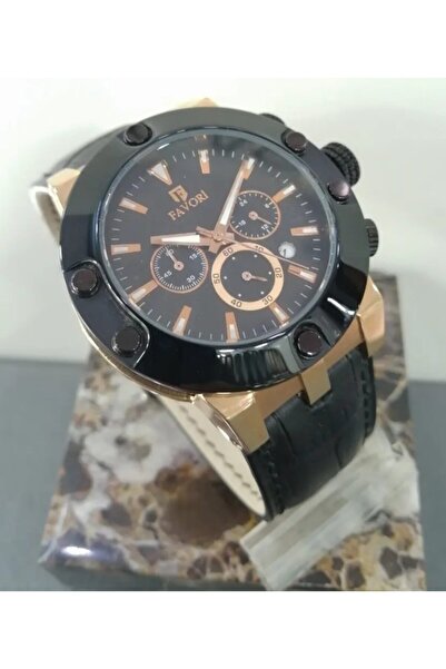 Favori Erkek Deri Kayışlı Kol Saati