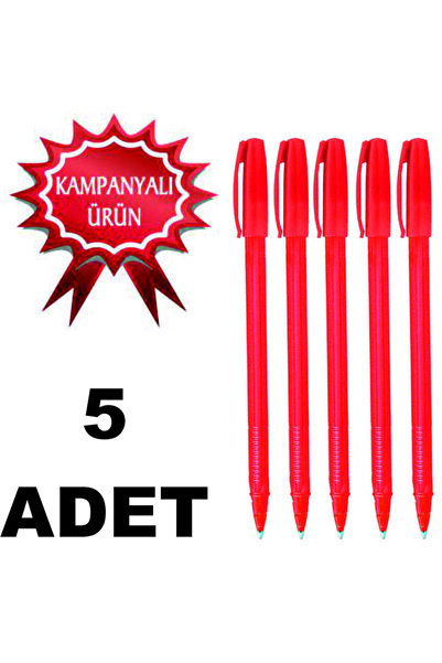 KRAF 111 Line Kırmızı Tükenmez Kalem 5 Adet