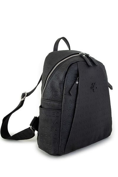 By Hakan Byhakan Nas Bag-1201 Embossed Women's Backpack Black