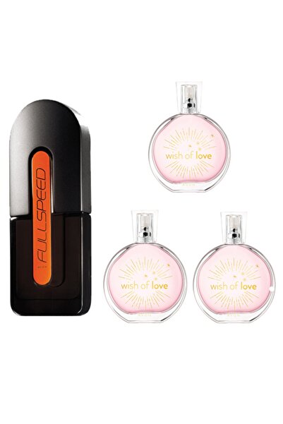 AVON Fullspeed Edt 75 Ml Erkek Parfümü + 3 Adet Wish Of Love Edt 50 Ml Kadın ...