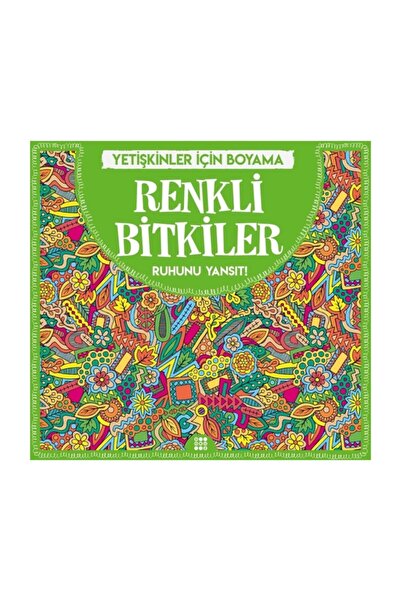 dokuzyayinlari Renkli Bitkiler & Büyükler İçin Boyama Gizem Ulaş Kitabı 60 Sa...